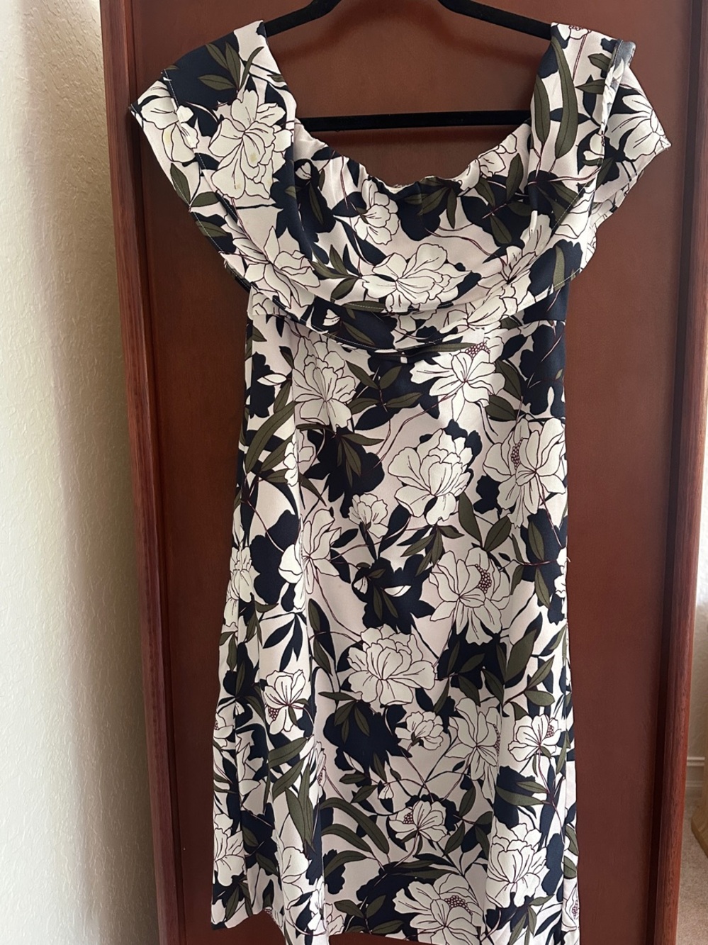 Floral Off-Shoulder A-Line Dress